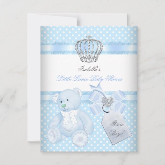 Beer van de kleine prins Baby shower Cute Boy Spot Kaart (Voorkant)