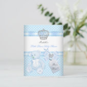 Beer van de kleine prins Baby shower Cute Boy Spot Kaart (Staand voorkant)