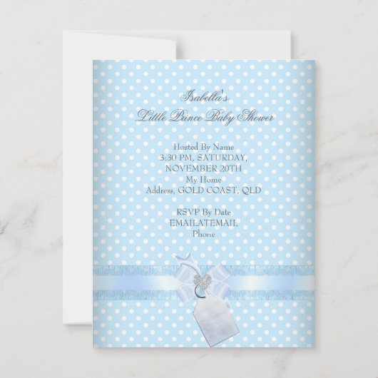 Beer van de kleine prins Baby shower Cute Boy Spot Kaart (Achterkant)