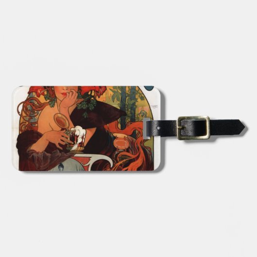 Beer van de Maas door Alphonse Mucha Bagagelabel (Voorkant horizontaal)