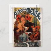 Beer van de Maas door Alphonse Mucha Briefkaart (Voorkant / Achterkant)