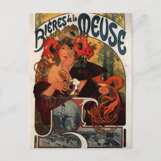 Beer van de Maas door Alphonse Mucha Briefkaart