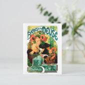Beer van de Meuse Alphonse Mucha Fine Art Briefkaart (Staand voorkant)