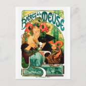 Beer van de Meuse Alphonse Mucha Fine Art Briefkaart (Voorkant)