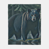 Beer van de Noordelijke Bossen (Majestic Black) Fleece Deken (Voorkant)
