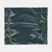 Beer van de Noordelijke Bossen (Majestic Black) Fleece Deken (Voorkant (Horizontaal))