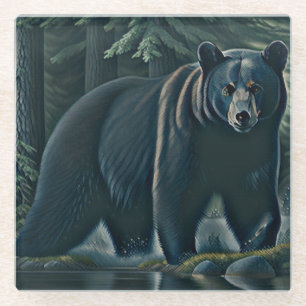 Beer van de Noordelijke Bossen (Majestic Black) Glazen Onderzetter