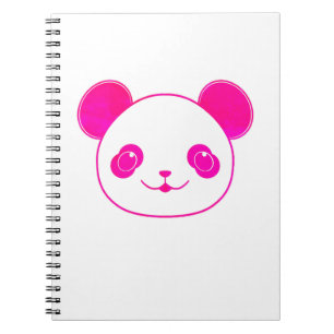Beer van de Panda, vervormd roze Kawaii Notitieboek