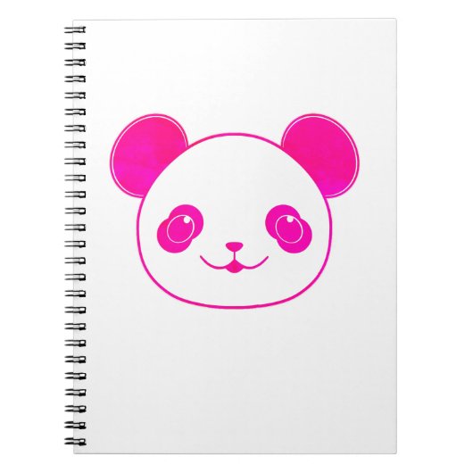 Beer van de Panda, vervormd roze Kawaii Notitieboek (Voorkant)
