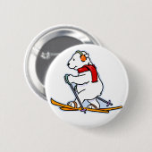Beer van de Skiing Polar Ronde Button 5,7 Cm (Voorkant /achterkant)
