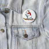 Beer van de Skiing Polar Ronde Button 5,7 Cm (In situ)