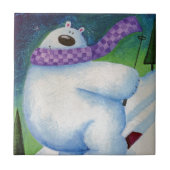 Beer van de Skiing Polar Tegeltje (Voorkant)