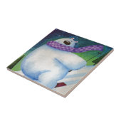 Beer van de Skiing Polar Tegeltje (Zijkant)