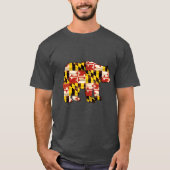 Beer van de vlag van Wood Maryland T-shirt (Voorkant)