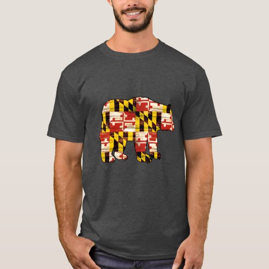 Beer van de vlag van Wood Maryland T-shirt (Voorkant)