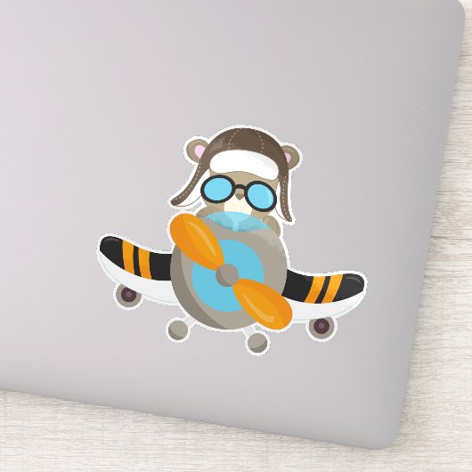 Beer van de vlieger, Beer van de piloot, vliegtuig Sticker (Detail)