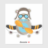 Beer van de vlieger, Beer van de piloot, vliegtuig Sticker (Vel)