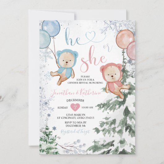 Beer van de winter kaart (Voorkant)