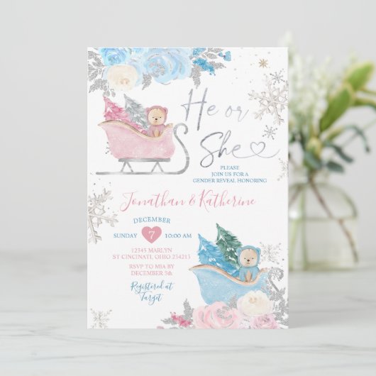 Beer van de winter kaart (Staand voorkant)