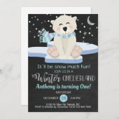 Beer van de winterjongen sneeuwt veel plezier. kaart (Voorkant / Achterkant)