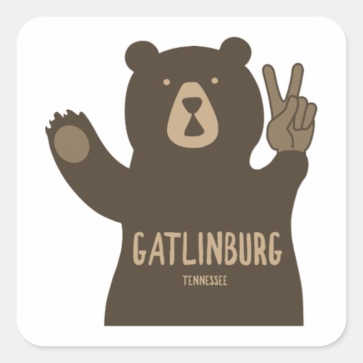 Beer van Gatlinburg Tennessee Vierkante Sticker (Voorkant)