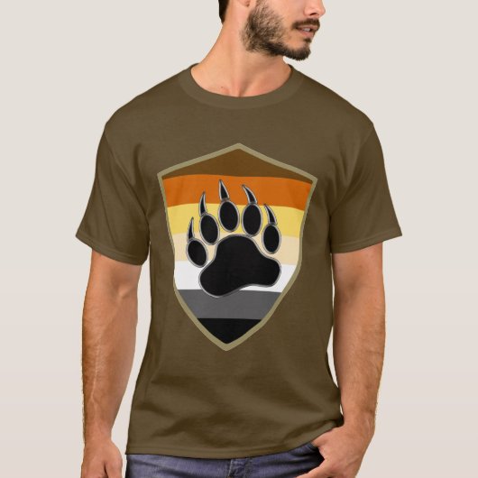 Beer van Gay Beer Pride Shield Beer Paw T-shirt (Voorkant)