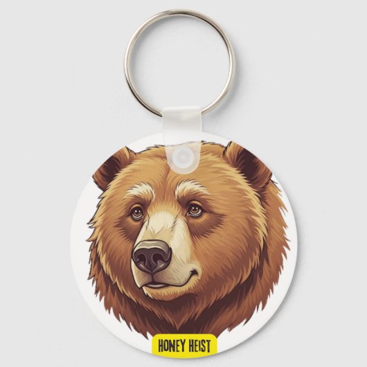 Beer van Grizlly. Honingoverval Sleutelhanger (Voorkant)
