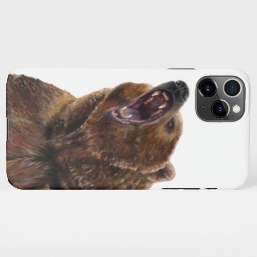 Beer van grizzly - Schilderen in acryl iPhone Hoesje (Achterkant horizontaal)