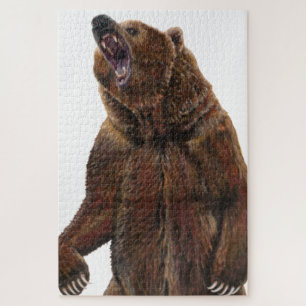 Beer van grizzly - Schilderen in acryl Legpuzzel