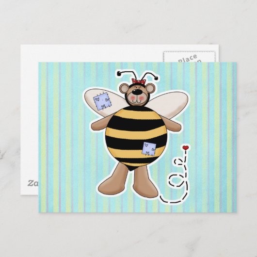 Beer van hartritmepleisters briefkaart (Voorkant / Achterkant)