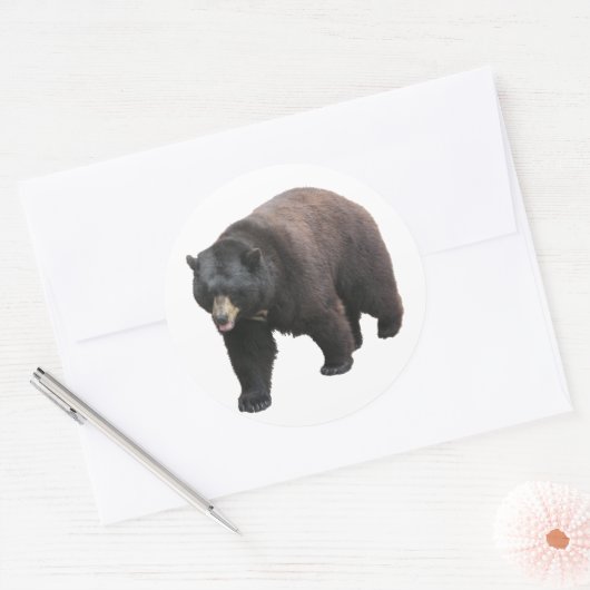 Beer van Helaine Ronde Sticker (Envelop)