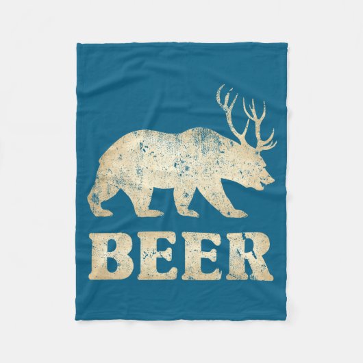 Beer van herten fleece deken (Voorkant)