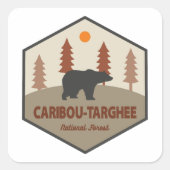 Beer van het Caribou-Targhee National Forest Vierkante Sticker (Voorkant)