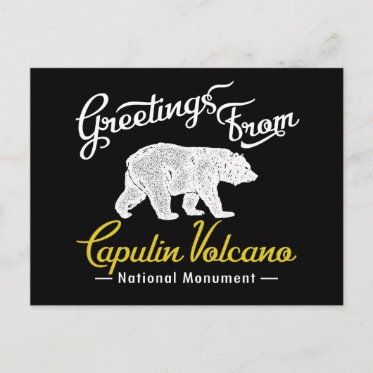 Beer van het nationaal monument van de Capulin Vol Briefkaart (Voorkant)