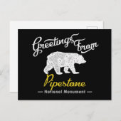 Beer van het nationale monument voor Pipestone Briefkaart (Voorkant / Achterkant)