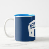 Beer van het nationale park van Yellowstone Tweekleurige Koffiemok (Links)