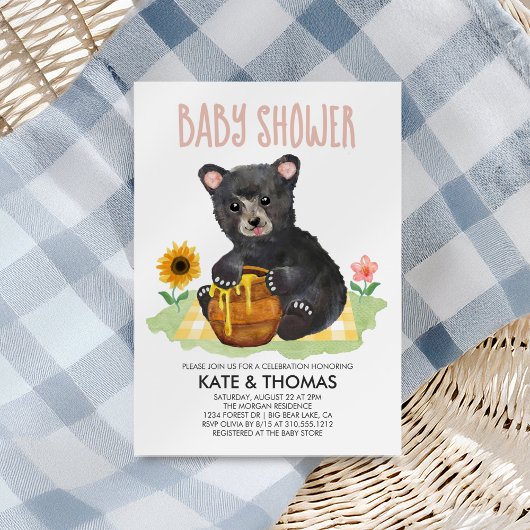 Beer van honing Baby shower van de cub Picnic Kaart