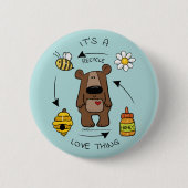 Beer van honing - De recycleer Ronde Button 5,7 Cm (Voorkant)