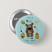 Beer van honing - De recycleer Ronde Button 5,7 Cm (Voorkant /achterkant)