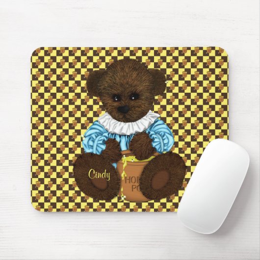 Beer van honingpit (bruingeel) Mousepad Muismat (Met muis)