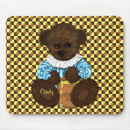 Beer van honingpit (bruingeel) Mousepad Muismat (Voorkant)