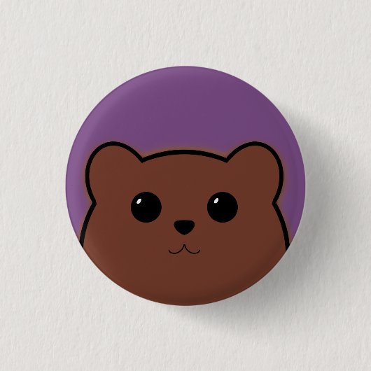 Beer van Kawaii (bruin) Ronde Button 3,2 Cm (Voorkant)