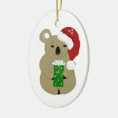 Beer van Kerstmis Koala Keramisch Ornament (Links)