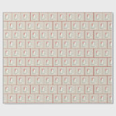 Beer van kerstpootvis in sneeuwvlokken cadeaupapier (Vlak)