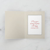 Beer van kerstpootvis in sneeuwvlokken kaart (Binnen)