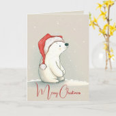 Beer van kerstpootvis in sneeuwvlokken kaart (Gele Bloem)