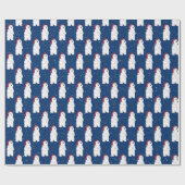 Beer van kerstpootvis in Snowflakes Cadeaupapier (Vlak)