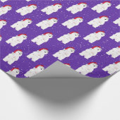 Beer van kerstpootvis in Snowflakes Cadeaupapier (Hoek)