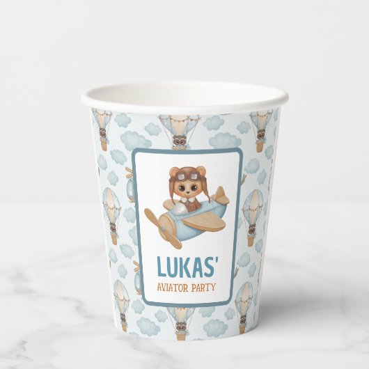 Beer van kleine afscheidingspartner van Baby pap B Papieren Bekers (Achterkant)