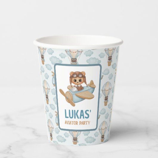 Beer van kleine afscheidingspartner van Baby pap B Papieren Bekers (Voorkant)